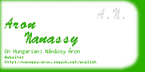 aron nanassy business card
